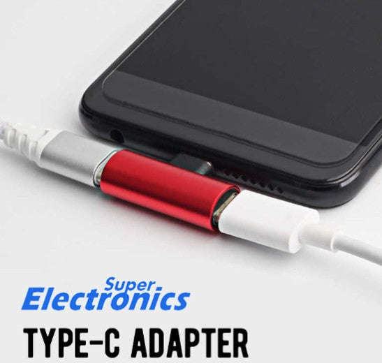 Type C to 2Type C Adapter 2in1 Charging and Audio - Red