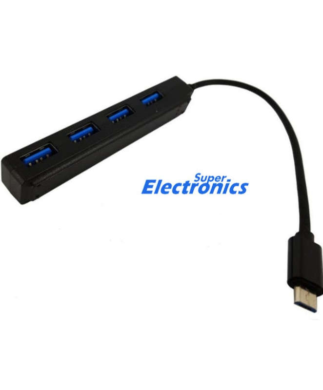 USB Hub - 4 ports - Micro USB - Black