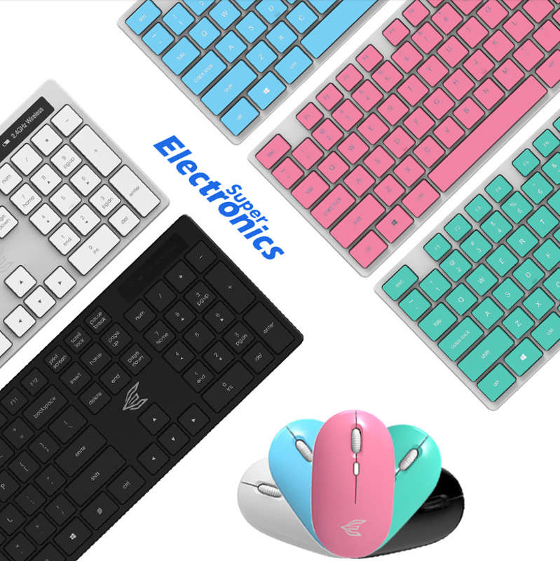 T2000 Wireless Keyboard And Mouse Set 2.4Hgz - Green