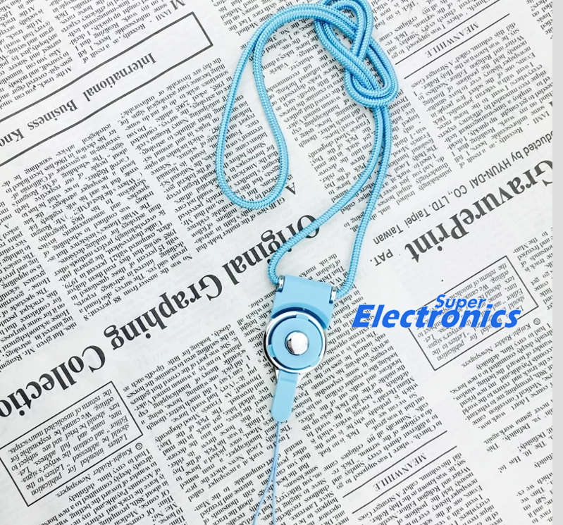 Mobile Phone Detachable Flexible Necklace Straps Sling Rope - Blue