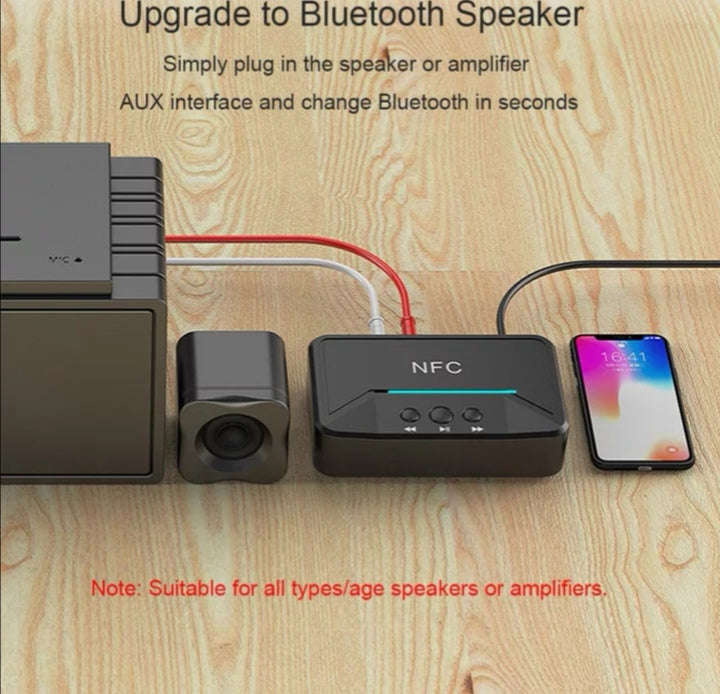 NFC 5.0 Bluetooth Receiver Smart A2DP RCA AUX 3.5MM Jack Wireless Adapter Support USB Play For CA...