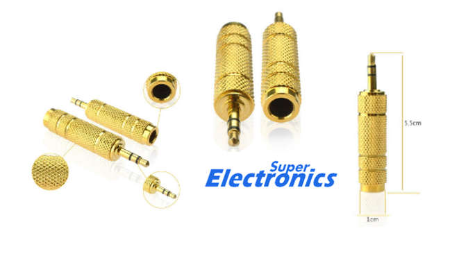 3.5mm/6.5mm male to female gold-plated adapter for mic headset AUX cable converter
