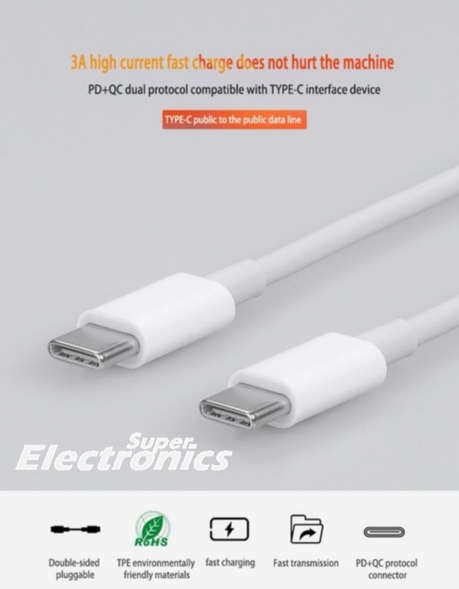 Type C to Type C Adapter Cable Charger 1m