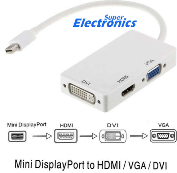 3 in 1 Mini Display Port male to HDMI DVI VGA Female adapter