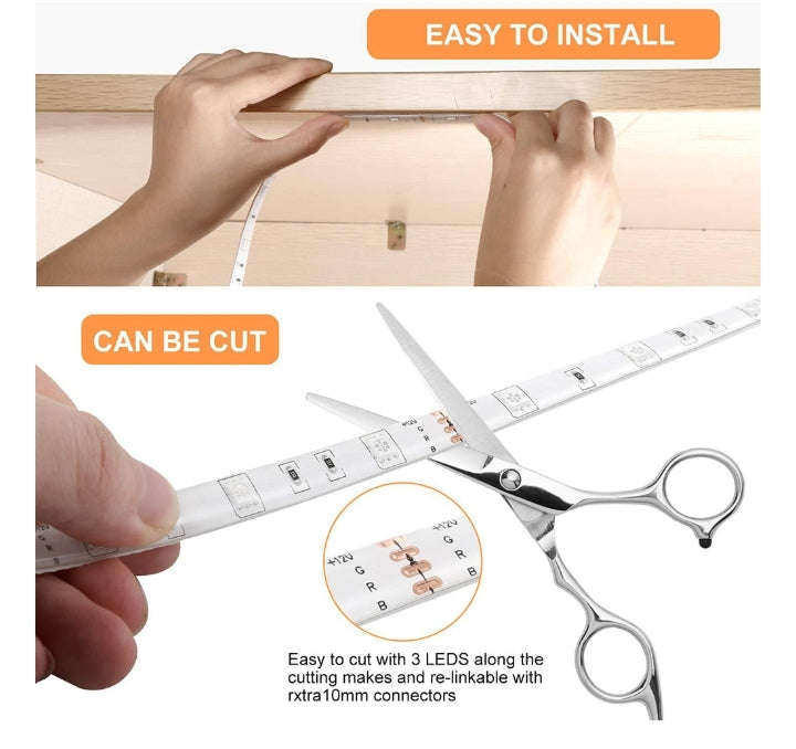 10m Bluetooth LED Strip Lights RGB 5050 SMD Flexible Ribbon 24 Key Remote Control TV Tape Lamp Wa...