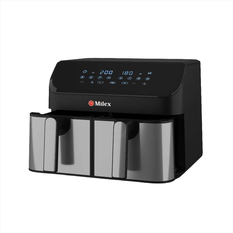 Milex Silver Dual Air fryer 9L