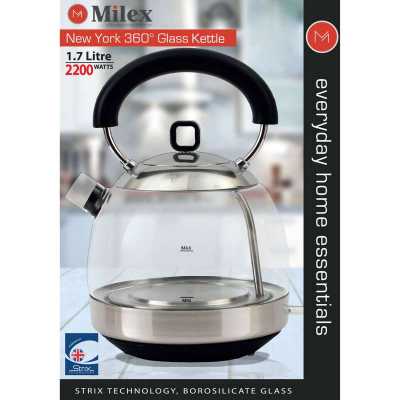 Milex New York 360 Cordless Glass Kettle