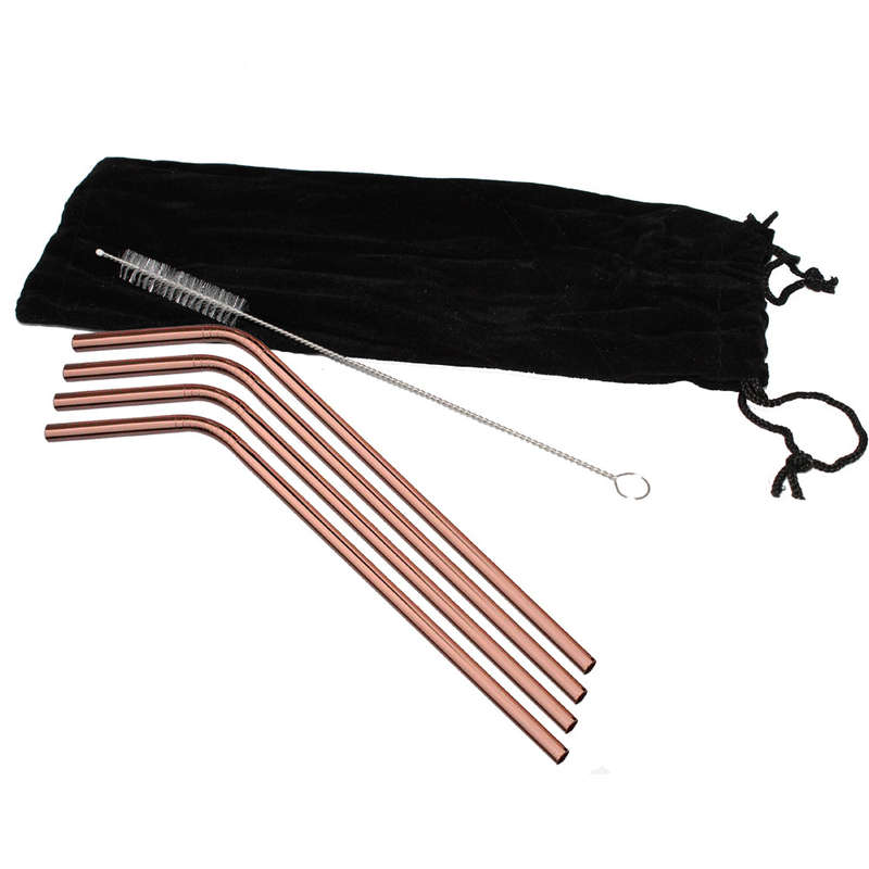 The Last Straw - Stainless Steel Rose Gold Straws with cleaning brush - 4