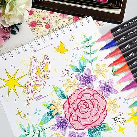Artecho Double Tip Acrylic Marker Set of 48 Colours - 0.5-5mm Line Width
