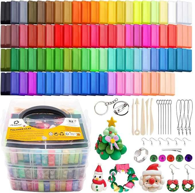 Artecho Polymer Modelling Clay and Craft Accessories Kit - 82 Colours