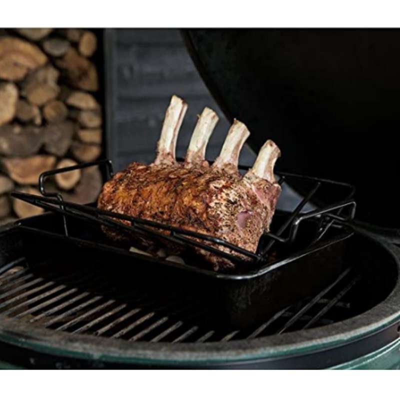 Lifespace 2 in 1 Rib Roast Rack - Black Porcelain Enamel - 3 Pack