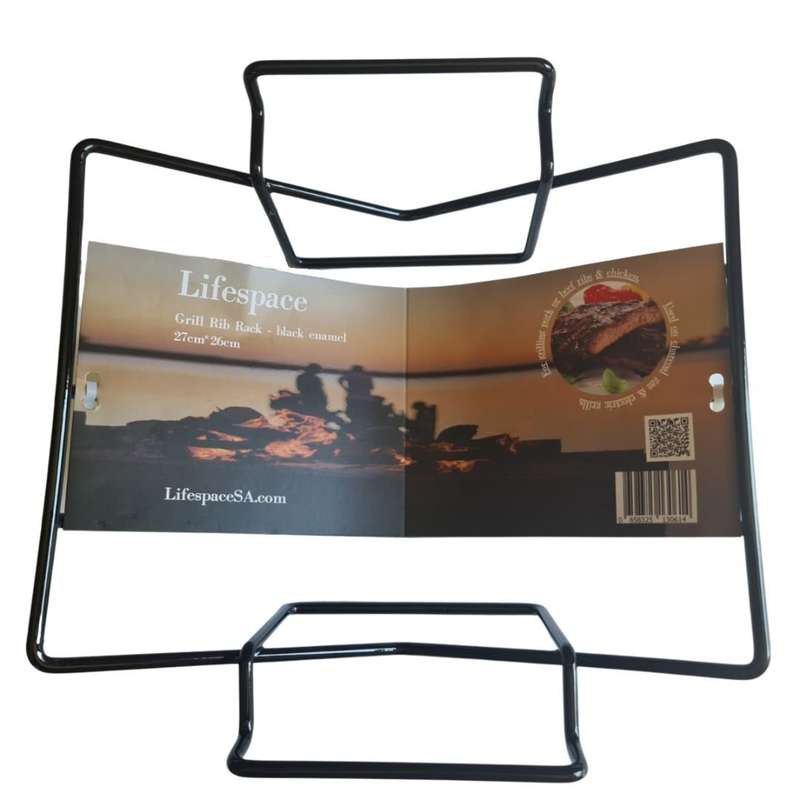Lifespace 2 in 1 Rib Roast Rack - Black Porcelain Enamel - 3 Pack