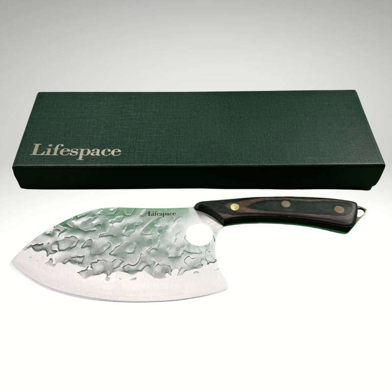 Lifespace 7" Peach Hammered Braai Cleaver with Hole