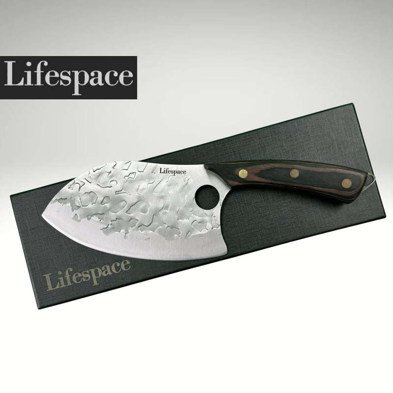Lifespace 7" Peach Hammered Braai Cleaver with Hole