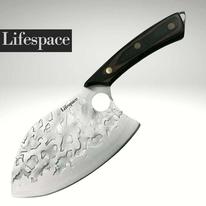 Lifespace 7" Peach Hammered Braai Cleaver with Hole