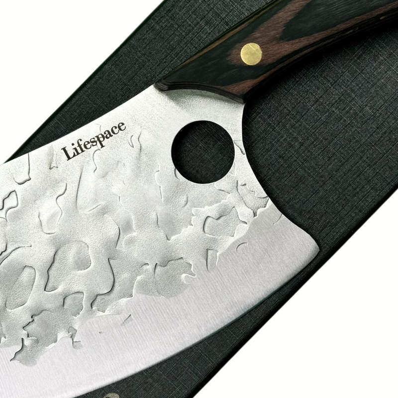 Lifespace 7" Peach Hammered Braai Cleaver with Hole