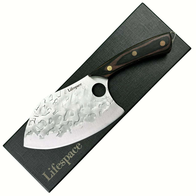 Lifespace 7" Peach Hammered Braai Cleaver with Hole