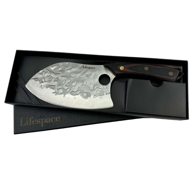 Lifespace 7" Peach Hammered Braai Cleaver with Hole