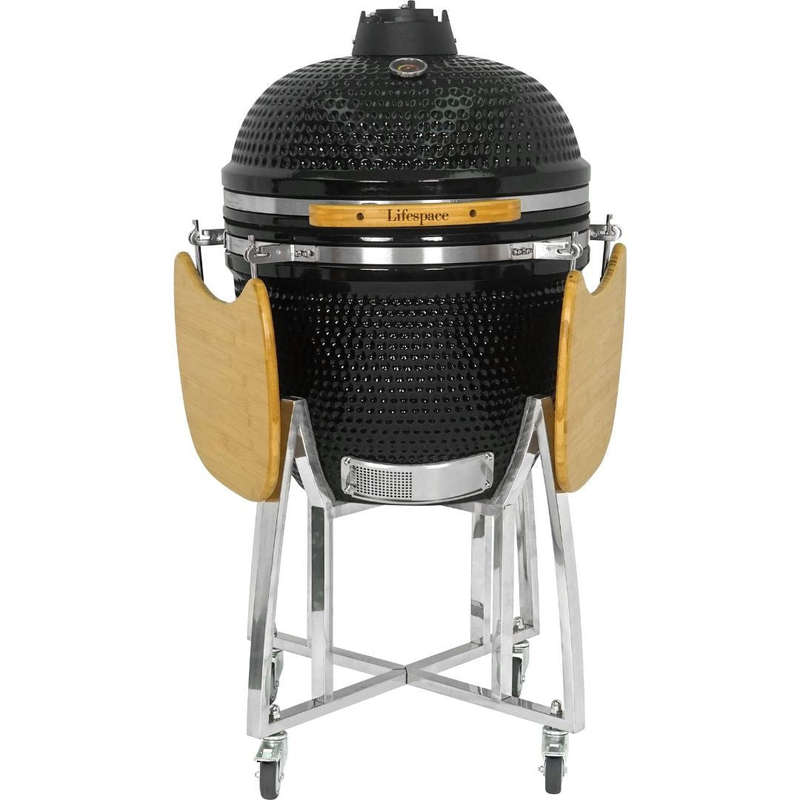 Lifespace Black Enamel 60cm Kamado Charcoal Braai & Smoker