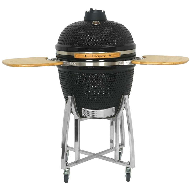 Lifespace Black Enamel 60cm Kamado Charcoal Braai & Smoker