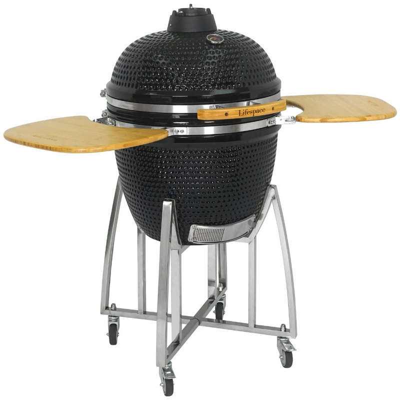 Lifespace Black Enamel 60cm Kamado Charcoal Braai & Smoker
