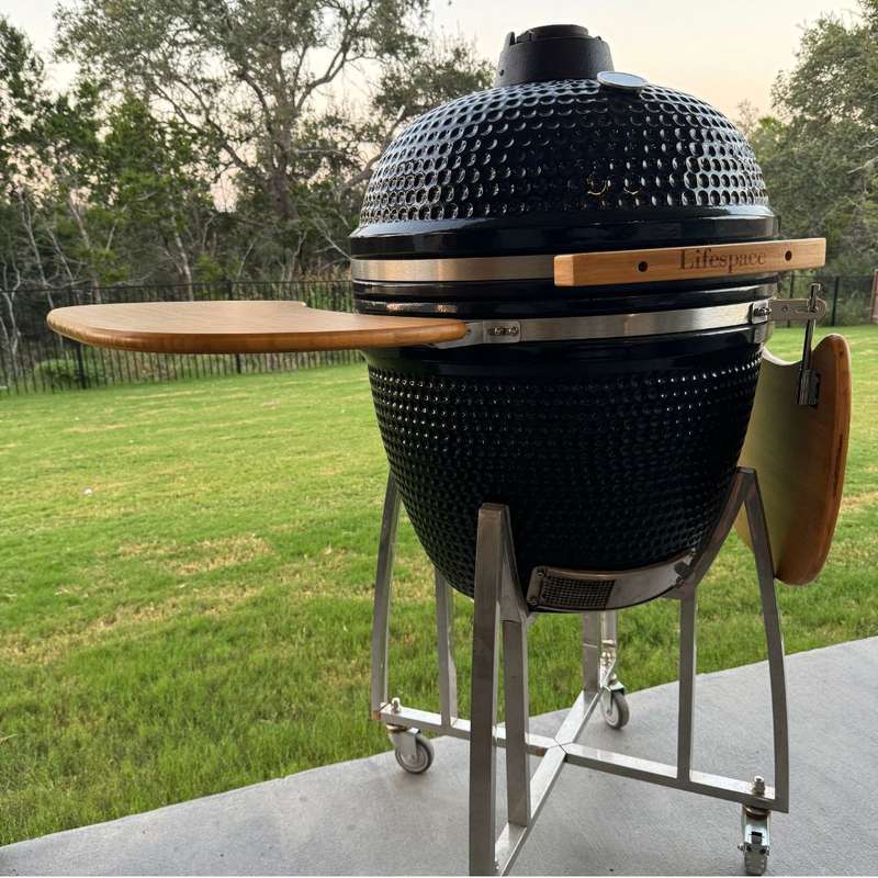 Lifespace Black Enamel 60cm Kamado Charcoal Braai & Smoker