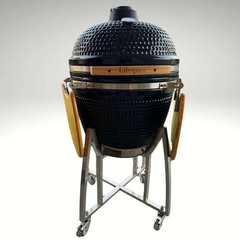 Lifespace Black Enamel 60cm Kamado Charcoal Braai & Smoker