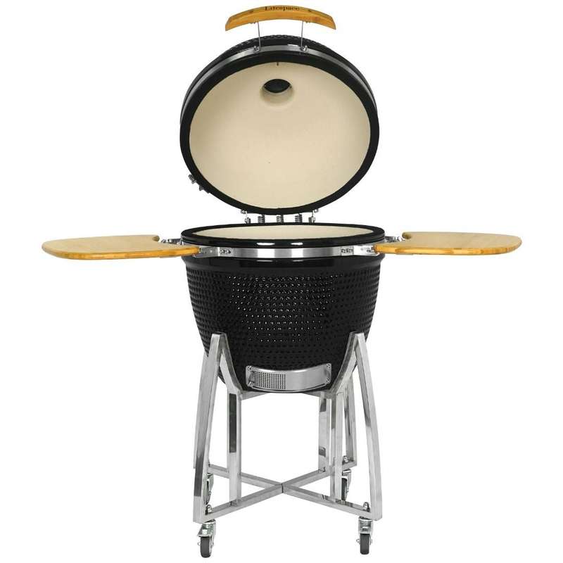 Lifespace Black Enamel 60cm Kamado Charcoal Braai & Smoker
