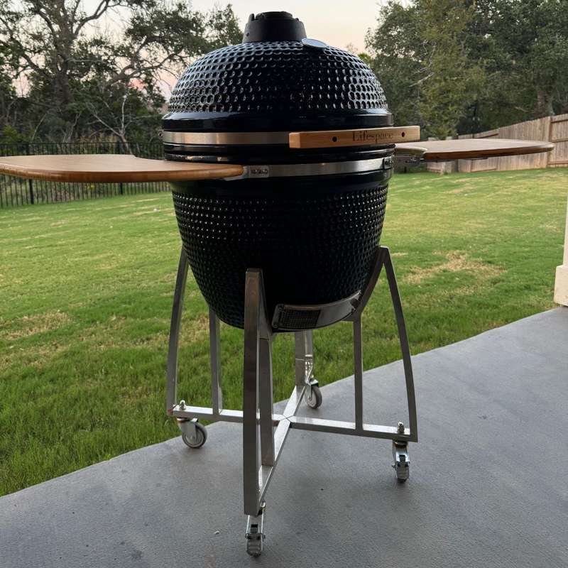 Lifespace Black Enamel 60cm Kamado Charcoal Braai & Smoker