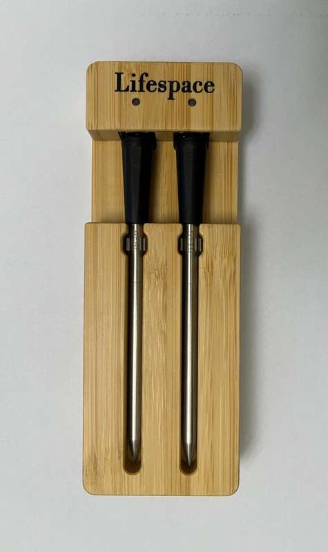 Lifespace Bluetooth Thermometer on Wood Base - Dual Probe