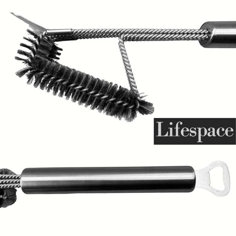 Lifespace Braai Grid Grill Cleaning Brush with Scraper & Bottle Opener