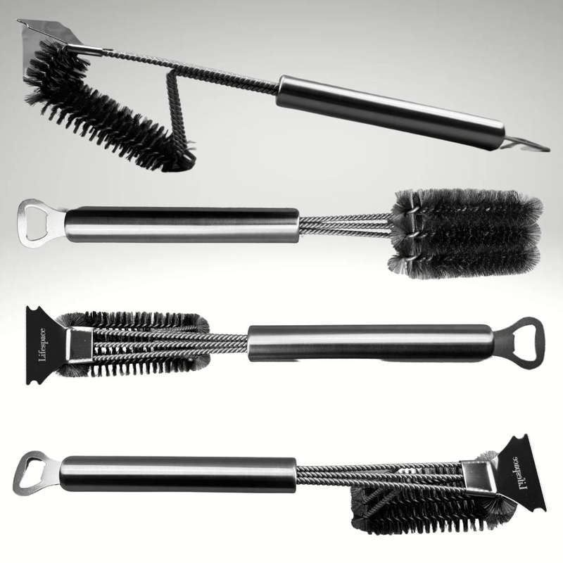 Lifespace Braai Grid Grill Cleaning Brush with Scraper & Bottle Opener