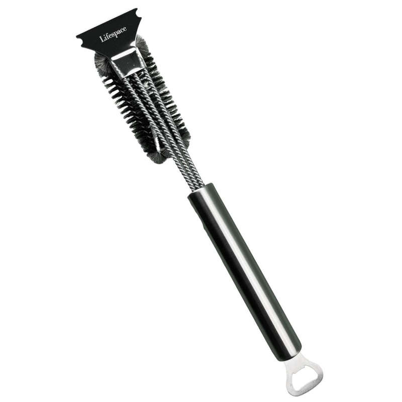 Lifespace Braai Grid Grill Cleaning Brush with Scraper & Bottle Opener
