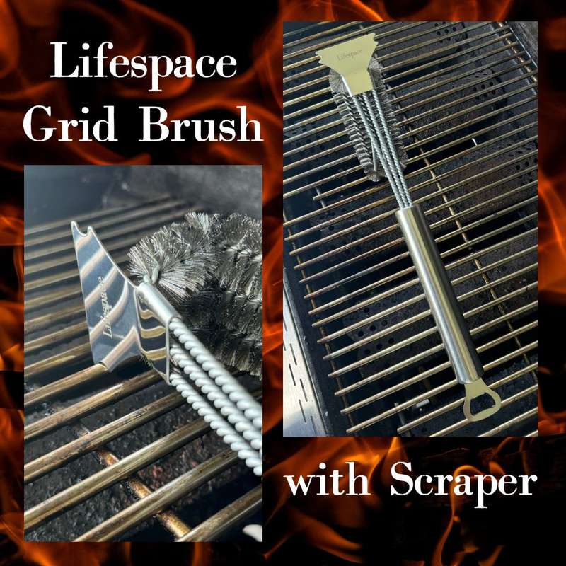 Lifespace Braai Grid Grill Cleaning Brush with Scraper & Bottle Opener
