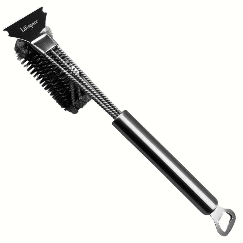 Lifespace Braai Grid Grill Cleaning Brush with Scraper & Bottle Opener