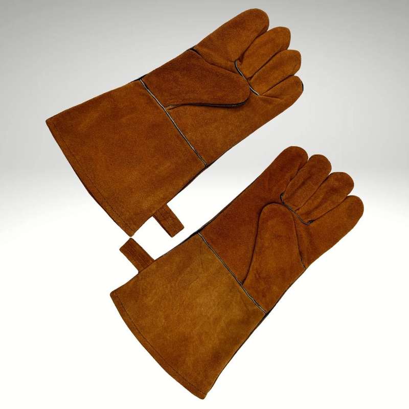 Lifespace Brown Leather Braai Gloves - lined for extra comfort