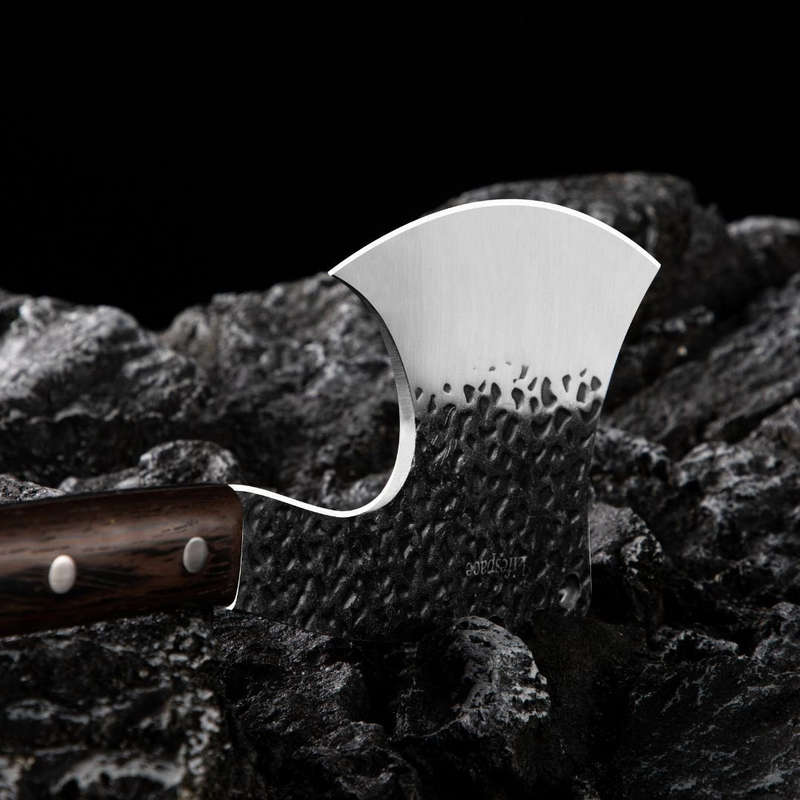 Lifespace Butcher Axe Cleaver Knife with Wenge Handle & Sheath