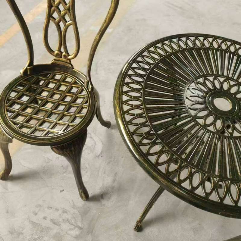Lifespace Cast Aluminium 3pc Bistro Patio Garden Set with Curved Back (Bronze)