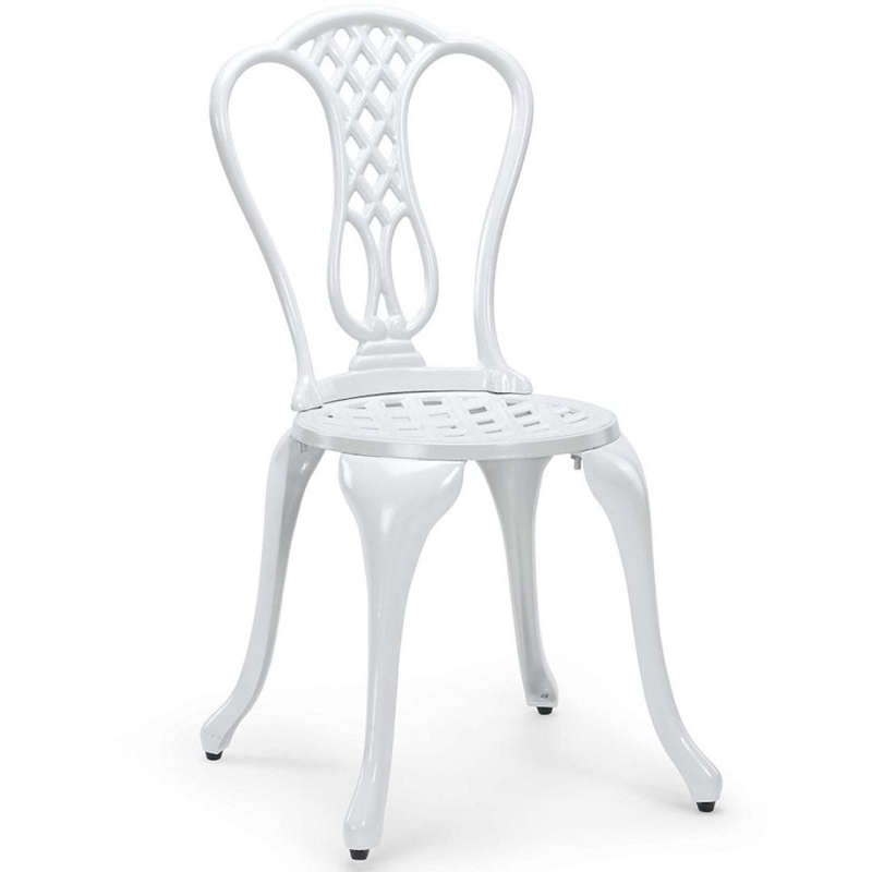 Lifespace Cast Aluminium 3pc Bistro Patio Garden Set with Curved Back (White)