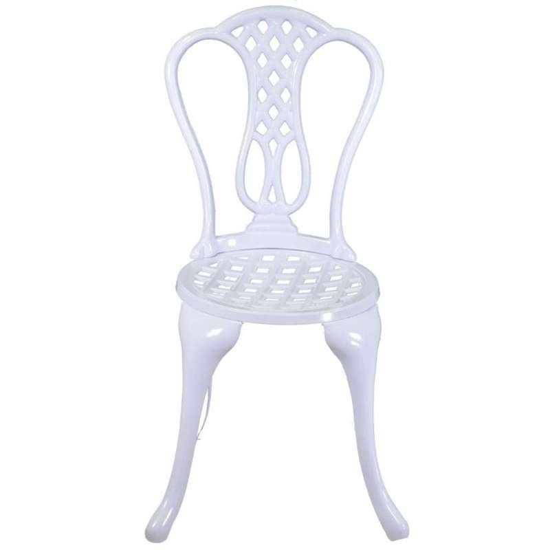 Lifespace Cast Aluminium 3pc Bistro Patio Garden Set with Curved Back (White)