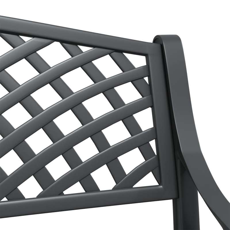 Lifespace Cast Aluminium Patio Garden Bench with Armrests (Black)