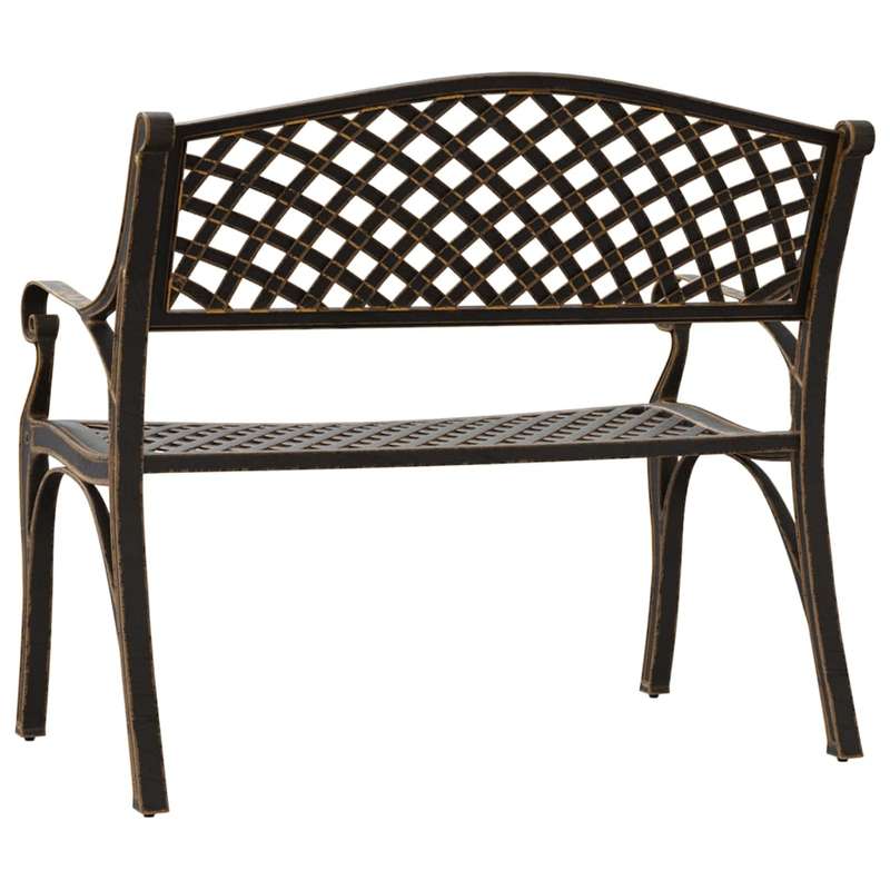 Lifespace Cast Aluminium Patio Garden Bench with Armrests (Bronze)