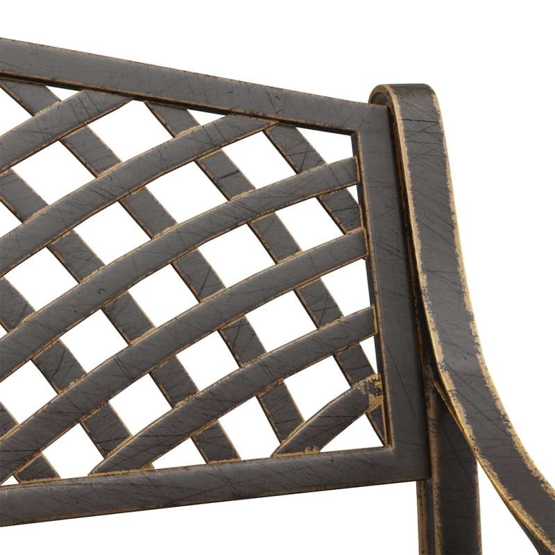 Lifespace Cast Aluminium Patio Garden Bench with Armrests (Bronze)