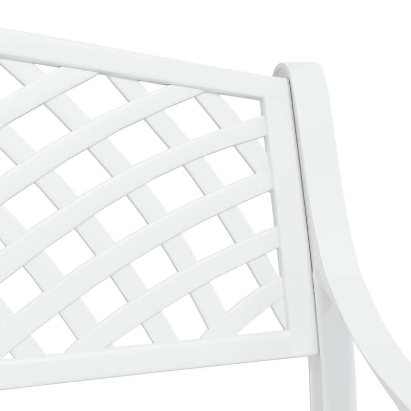Lifespace Cast Aluminium Patio Garden Bench with Armrests (White)