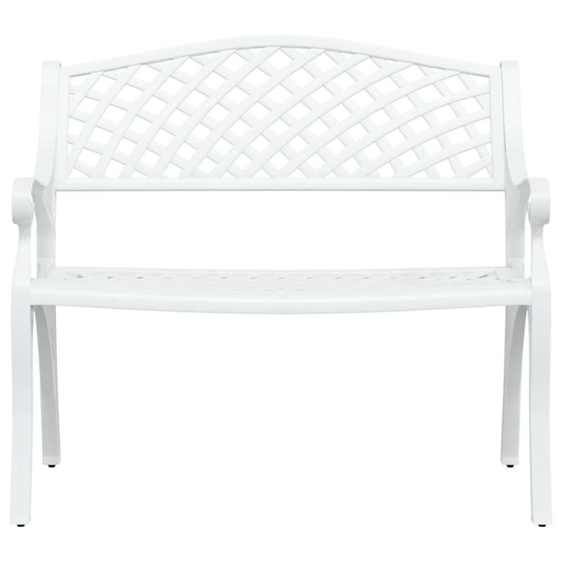 Lifespace Cast Aluminium Patio Garden Bench with Armrests (White)