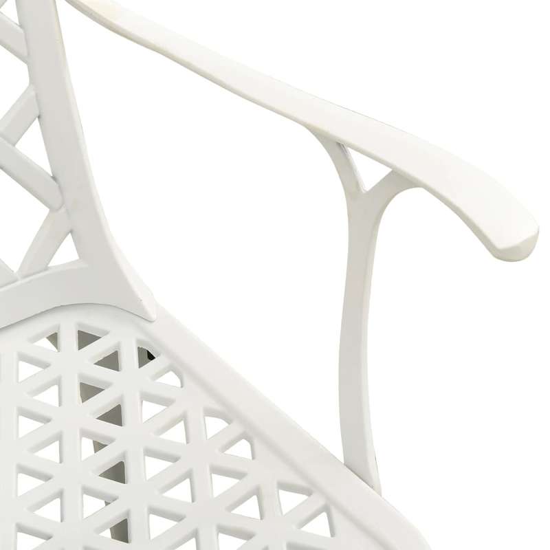 Lifespace Cast Aluminium Patio Garden Restaurant Chair Set w Armrests (White)