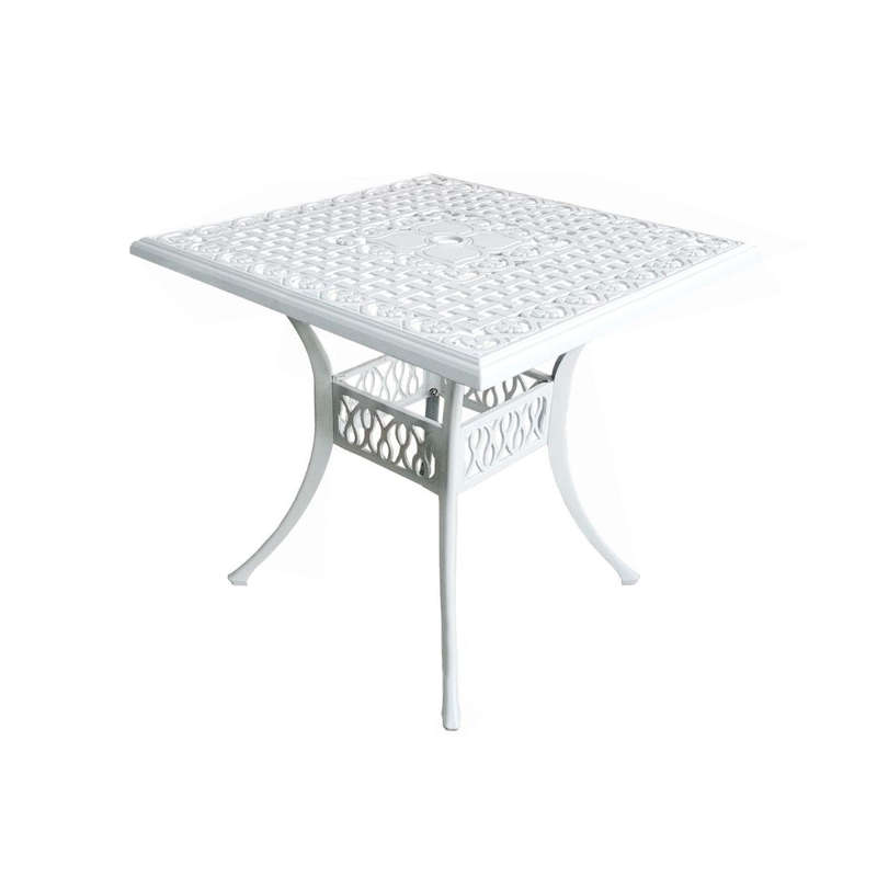 Lifespace Cast Aluminium Square Garden Patio Table (White)