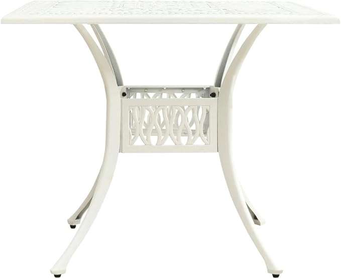 Lifespace Cast Aluminium Square Garden Patio Table (White)