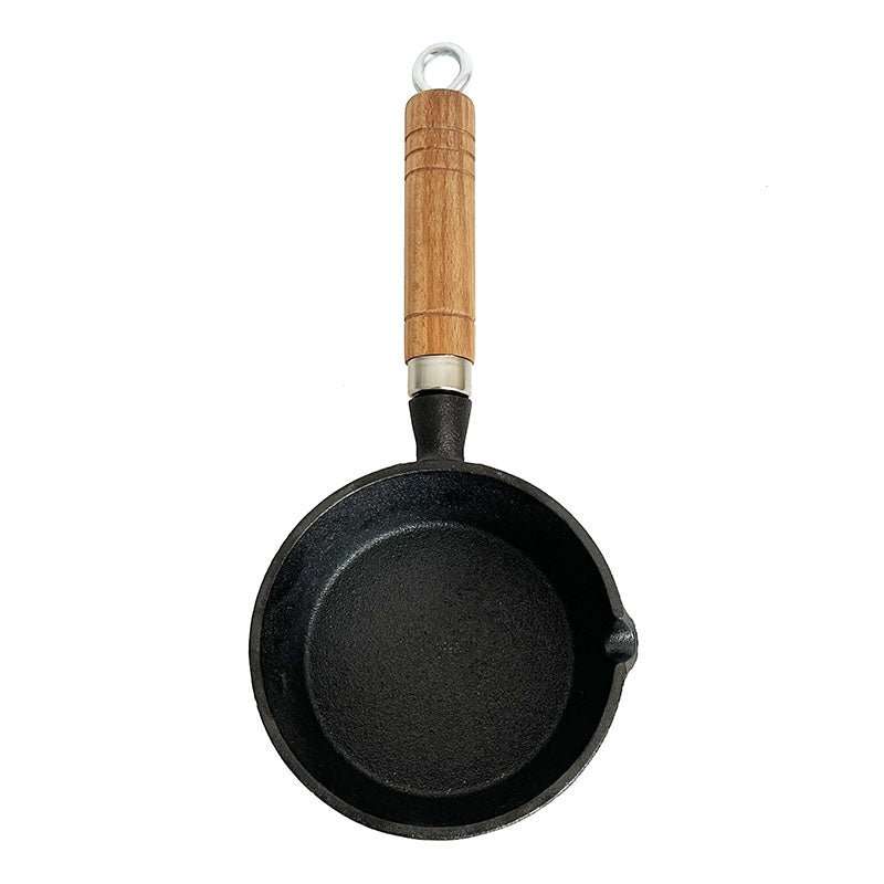 Lifespace Cast Iron Basting Pot with Wood Handle - 13.5cm