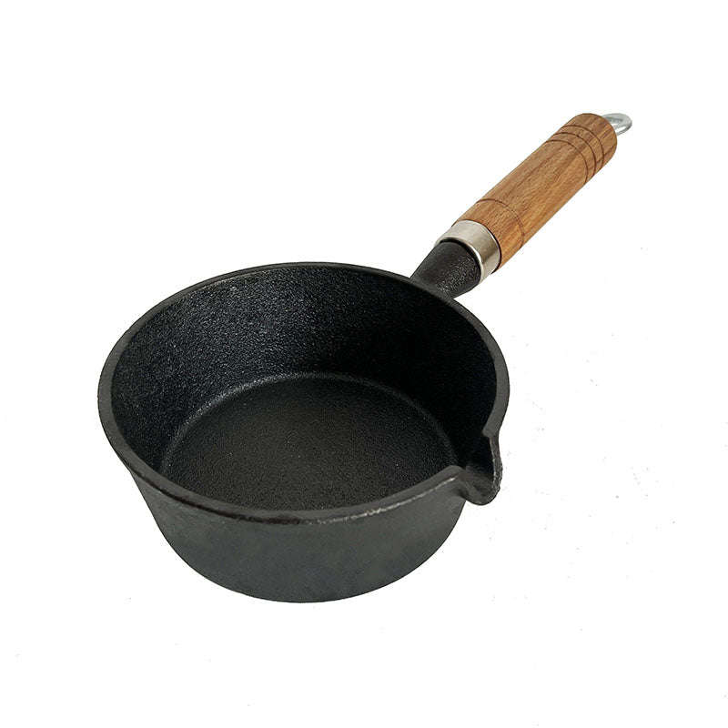 Lifespace Cast Iron Basting Pot with Wood Handle - 13.5cm